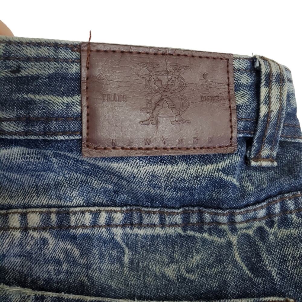 Brooklyn Xpress | 32x32 Trashed Distressed Slim Straight Leg Jeans Grunge - Picture 7 of 9